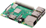 Raspberry Pi 3 Model B+ with 1.4GHz 64-bit quad-core processor, dual-band wireless LAN, Bluetooth 4.2/BLE, faster Ethernet, and Power-over-Ethernet support