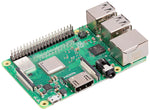 Raspberry Pi 3 Model B+ with 1.4GHz 64-bit quad-core processor, dual-band wireless LAN, Bluetooth 4.2/BLE, faster Ethernet, and Power-over-Ethernet support