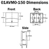 Analog Voltage Meter 0-150V (2.4" x 1.9")