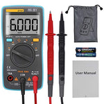 Auto-Ranging True RMS Digital Multimeter Backlit 6000 Counts LCD Display, Measures AC/DC Voltage & Current, Resistance, Capacitance, Frequency, more