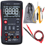 Button Operated Digital Multimeter with NCV, Data Hold, True RMS, 9999 Counts Backlit LCD (ZT-X)