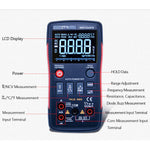 Button Operated Digital Multimeter with NCV, Data Hold, True RMS, 9999 Counts Backlit LCD (ZT-X)