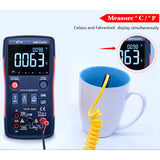 Button Operated Digital Multimeter with NCV, Data Hold, True RMS, 9999 Counts Backlit LCD (ZT-X)