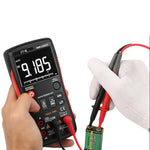 Button Operated Digital Multimeter with NCV, Data Hold, True RMS, 9999 Counts Backlit LCD (ZT-X)