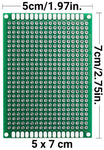 7 Pack Double Sided PCB Prototype Board, 5 x 7 cm with 432 holes