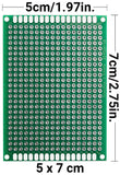 7 Pack Double Sided PCB Prototype Board, 5 x 7 cm with 432 holes