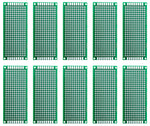 10 Pack Double Sided PCB Prototype Board, 3 x 7 cm with 240 holes