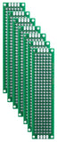 7 Pack Double Sided PCB Prototype Board, 2 x 8 cm with 168 holes