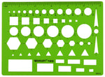 Westcott General Purpose Template - Circles, Squares, Triangles, Rectangles (T-816)