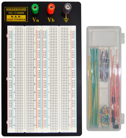 Solderless Breadboard, 1,660 Contact Points and 3 Binding Posts, Includes 140 Piece Wire Kit, 8.7" x 5.9"