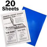 20 Sheets Press-n-Peel Blue PCB Transfer Film, Printable A4 Size