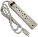 6 Outlet Surge Protector Power Strip with On/Off Switch, UL Listed