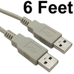 6 Foot USB 2.0 Cable Type A Male to Type A Male (M to M)