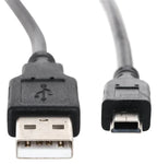 USB Type "A" Male to Mini USB Type "B" Male Cable 2.0, 6 Feet Length, Black Color, 28AWG