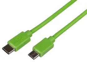 USB Cable, Type C Plug to Micro USB Plug, 11.8 ", Green, Compatible with Microbit