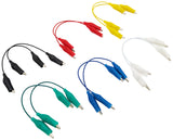 12 Pack Short 5-inch Alligator Clip to Alligator Clip Test Leads (6 Colors)