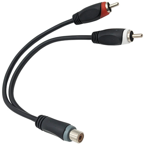RCA Female to Dual RCA Male Y-Adapter Cable, 6-Inch Length