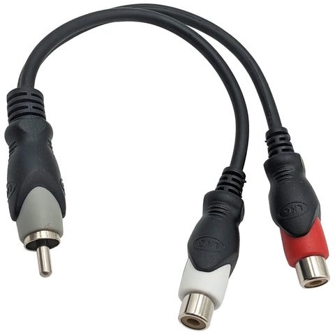 RCA Male to Dual RCA Female Y-Adapter Cable, 6-Inch Length
