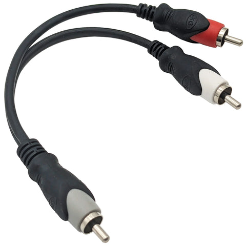 RCA Male to Dual RCA Male Y-Adapter Cable, 6-Inch Length