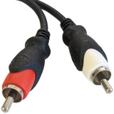 RCA Male to Dual RCA Male Y-Adapter Cable, 6-Inch Length