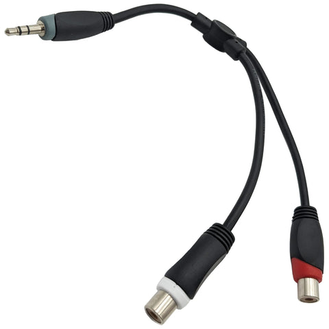 3.5mm Stereo Male to Dual RCA Female Y-Adapter Cable, 6-Inch Length