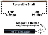 2-in-1 Pocket Clip Screwdriver, Reversible Shaft with #0 Phillips and 1/8" Slotted