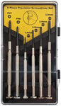 6 Piece Precision Screwdriver Set with Case - Includes Phillips and Flat-Head