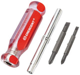 Crescent 6-in-1 Interchangeable Bit Screwdriver, Red Handle (CS61N)