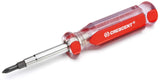 Crescent 6-in-1 Interchangeable Bit Screwdriver, Red Handle (CS61N)