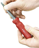 4-in-1 Quick Change Screwdriver: #1 and #2 Phillips, 3/16 and 5/16 Slotted