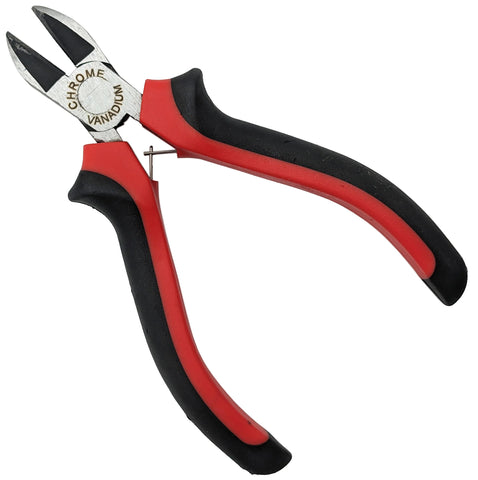 Mini Diagonal Cutter with Return Spring and Rubber Grip Handle