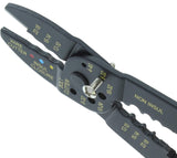 Electrical Multi-Crimp Strip Tool, Wire Crimper & Stripper with Crimping Nests, Textured Grip