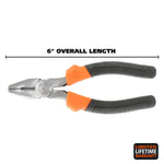 GreatNeck 6 Inch Linesman Pliers with Cushion Grip (E6C)