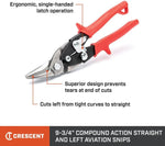 Wiss 9-3/4" Compound Action Straight and Left Aviation Snips (M1R)