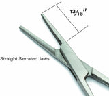 5" Straight Nose Hemostat Clamp with Serrated Jaws