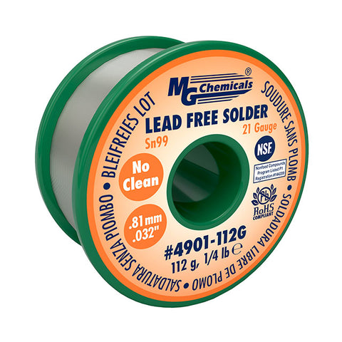 Sn99 No Clean Lead Free Solder Wire, 0.032", 113G (0.25 lbs)