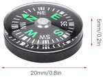 20mm Button Compass for DIY Paracord Survival Bracelets, Camping, Hiking