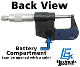 0-1" Range (0-25mm) Digital Micrometer with 6 Digit LCD Display, 0.001mm Resolution, Features mm/inch Conversion Button