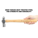 GreatNeck 16 Ounce Hickory Ball Peen Hammer, Auto Body Hammer, Wood Handle Hammer, Sheet Metal Hammer (BP16)