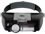 Professional LED Illuminated Dual Lens Flip-In Head Multi-Power Visor Magnifier (2 Lens & Loupe 9x, 1.9x, 4.5x)