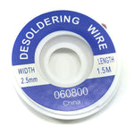 Desoldering Wick for Solder Removal, 2.5mm Width, 5' Length