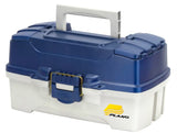 Plano 2-Tray Tackle Box - Blue Metallic/Off White,  Size 14-1/4" x 8-1/2" x 7-3/4"