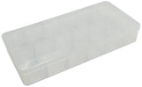 Clear Component Storage Box with Lid, Removable Dividers, 2 to 12 Divisions, 10" x 4⅞" x 1⅝"