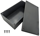 Black Plastic Enclosure Project Box with Lid and Screws, 7.5" x 4.25" x 2.25"