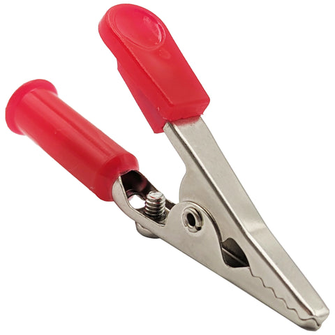 Red Alligator Clip Screw Type with Insulated Handle, 2.5" Long