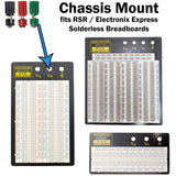 3 Piece Binding Post Set, Chassis Mount for Solderless Breadboard - Includes Black, Red, and Green (0.43" Diameter x 1" Length)