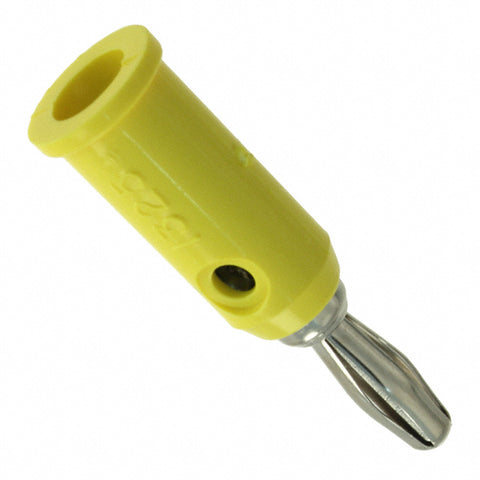 Pomona Solderless Stackup Banana Plugs, Yellow, 18-22 AWG, 1.55 in.