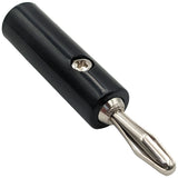 Black Insulated Banana Plug with Set Screw, Solderless, 1.85" Long