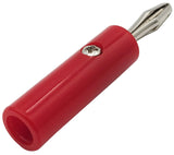 Red Insulated Banana Plug with Set Screw, Solderless, 1.85" Long