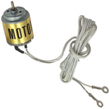 DC Motor for Solar Panel with 3 Foot Clip-on Wire Leads, 1V / 400mA Output, 2mm Diameter Shaft